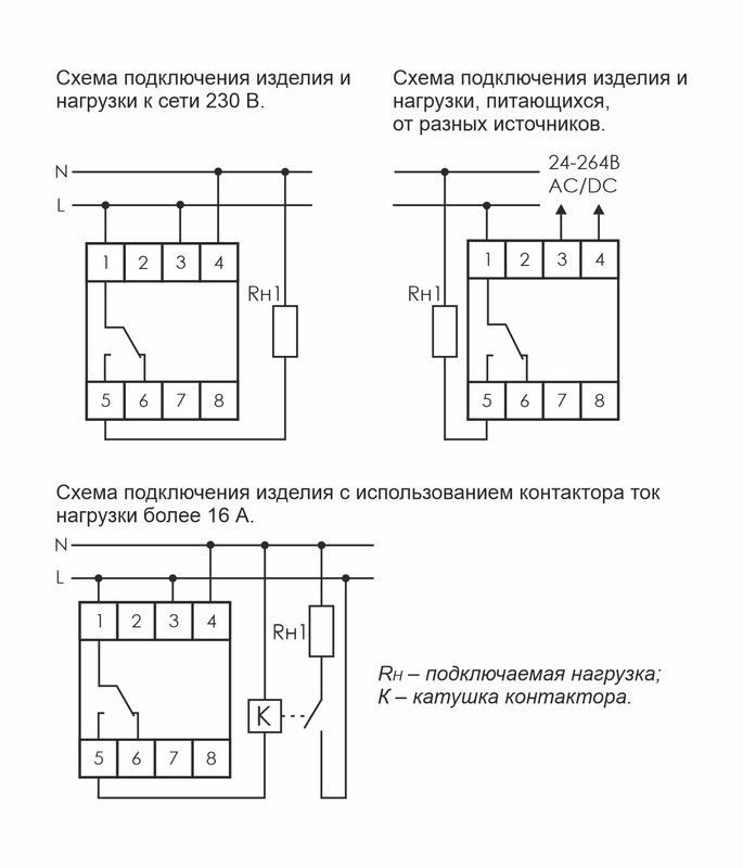 Реле времени астрономическое PCZ-524 24-264В AC/DC 16А 1 переключ. контакт IP20 1 канал F&F EA02.002.004