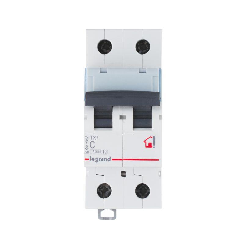 Выключатель автоматический модульный 2п C 6А 6кА TX3 6000 2мод. 230/400В Leg 404039